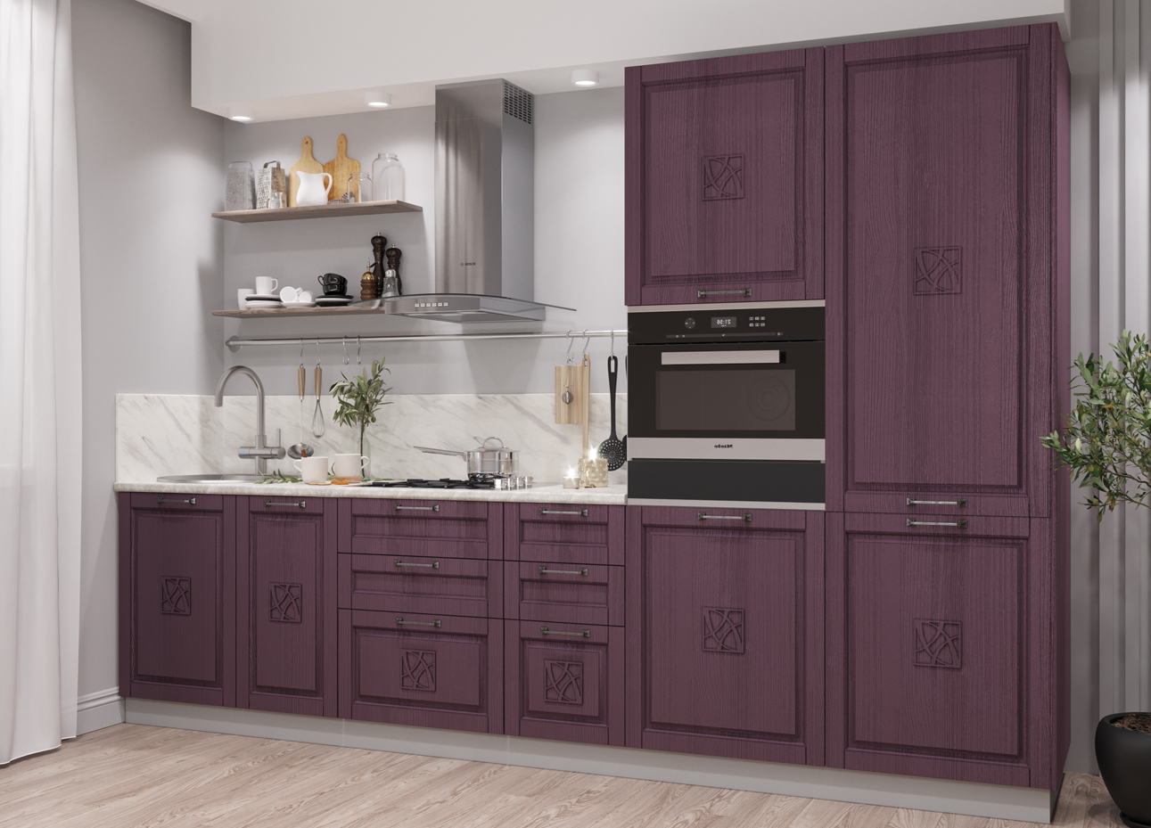 Модульная кухня Тито пурпур
